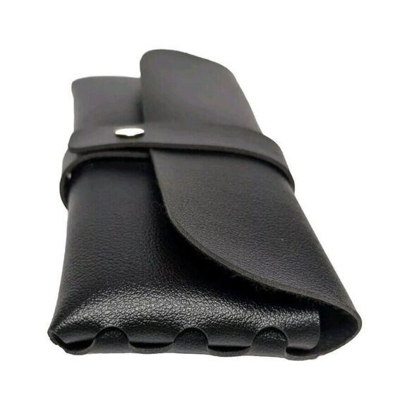 Fashion Eyeglass / Sunglass Buckle Case Snap Closure PVC Leather Faux - Black - Picture 5 of 8